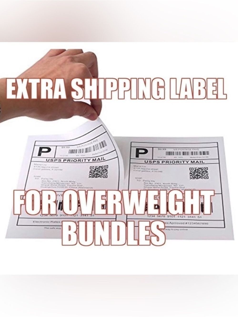 Extra Shipping Label for Bundles Over 5 Pounds